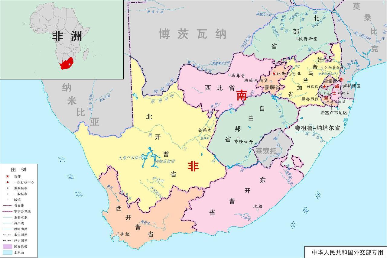 南非政区地图_南非地图库
