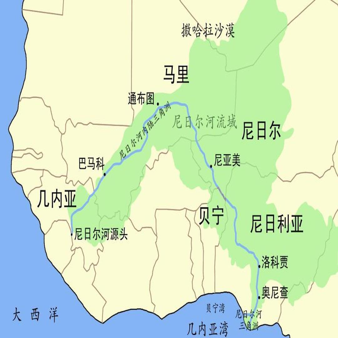 尼日尔河地形图图片